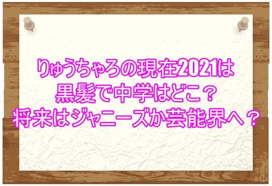 りゅうちゃろの現在21は黒髪で中学はどこ 将来はジャニーズか芸能界へ ゆるとつブログ