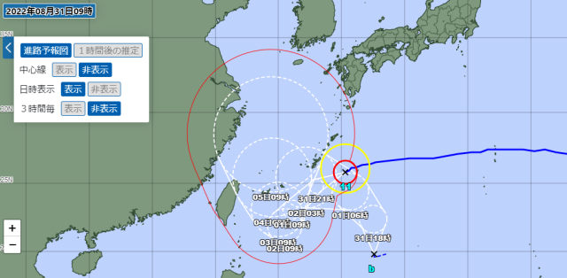 台風11号2022の米軍やWindyヨーロッパの進路予想は？九州に最接近するのはいつ？5b