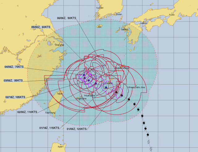 台風6号2023の米軍や各国の進路予想は？九州に最接近するのはいつ？１