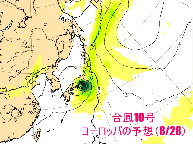 台風10号2024の米軍やヨーロッパの進路予想！東海地方に接近するのはいつ？4