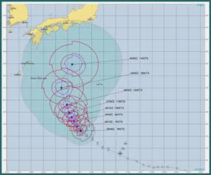 台風16号2021の米軍やwindyヨーロッパの進路予想最新は？四国に最接近するのはいつ？１２